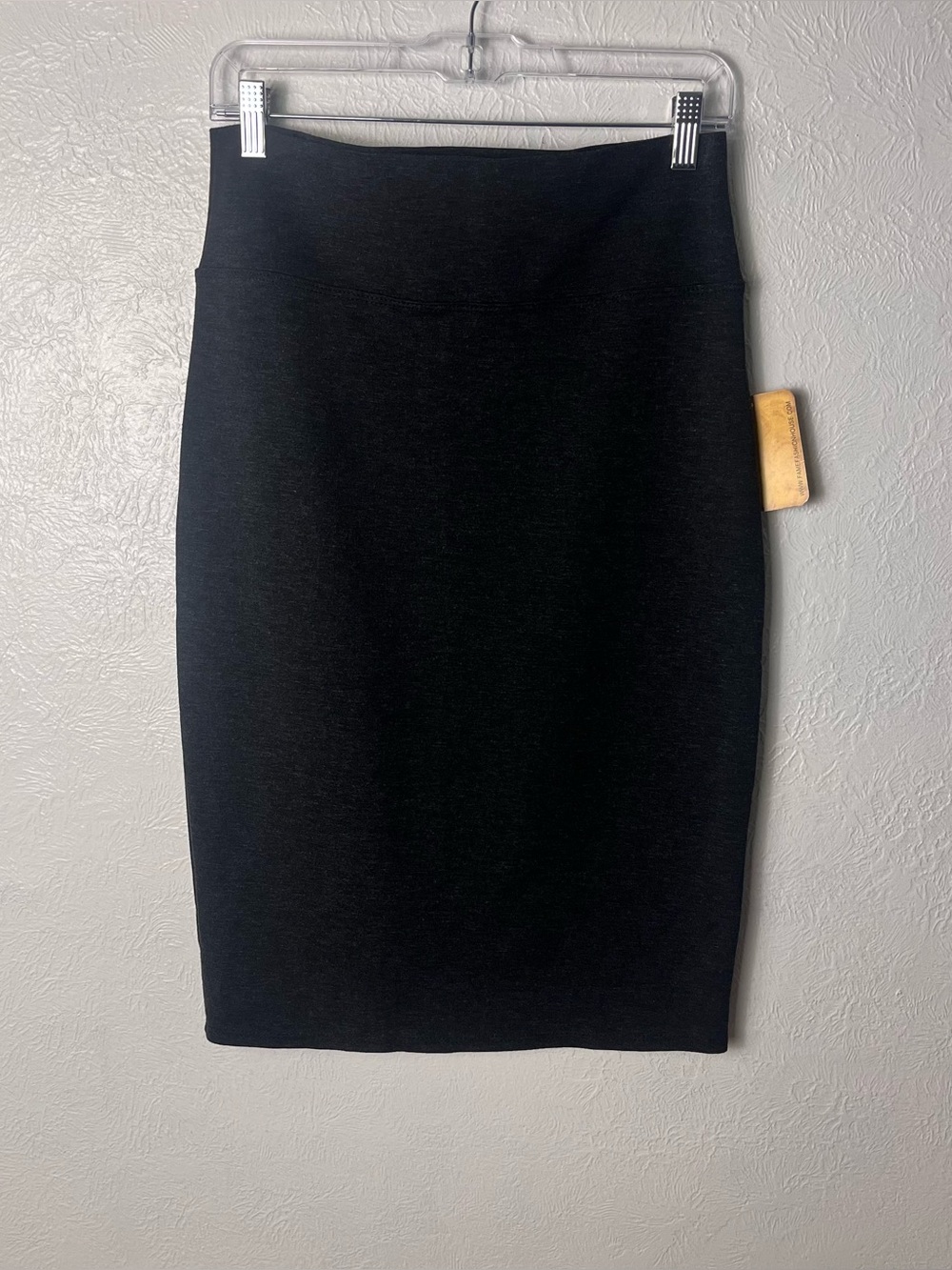 Hybrid & Company Pull On Pencil Skirt Womens Large Dark Gray Stretch Knee Length